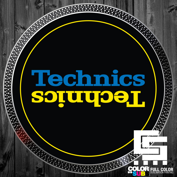 TECHNICS BLACK YELLOW BLUE SLIPMATS – PAIR