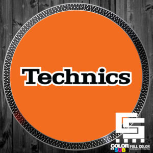 TECHNICS ORANGE BLACK WHITE SLIPMATS – PAIR