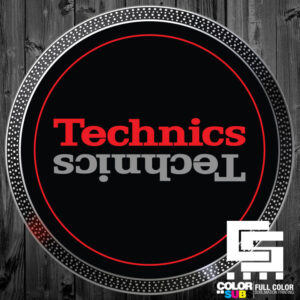 TECHNICS BLACK RED GRAY SLIPMATS - PAIR