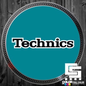 TECHNICS TEAL BLACK WHITE SLIPMATS - PAIR