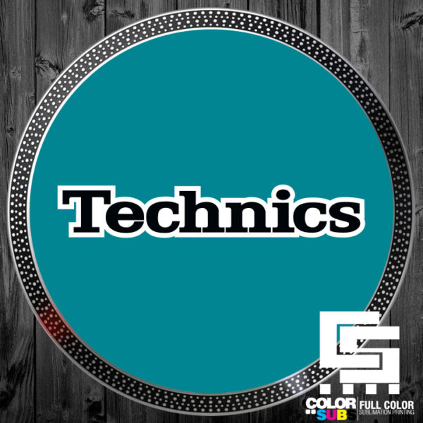 TECHNICS TEAL BLACK WHITE SLIPMATS - PAIR