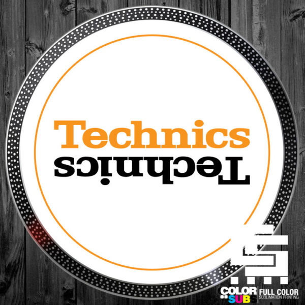 TECHNICS WHITE ORANGE BLACK SLIPMATS - PAIR